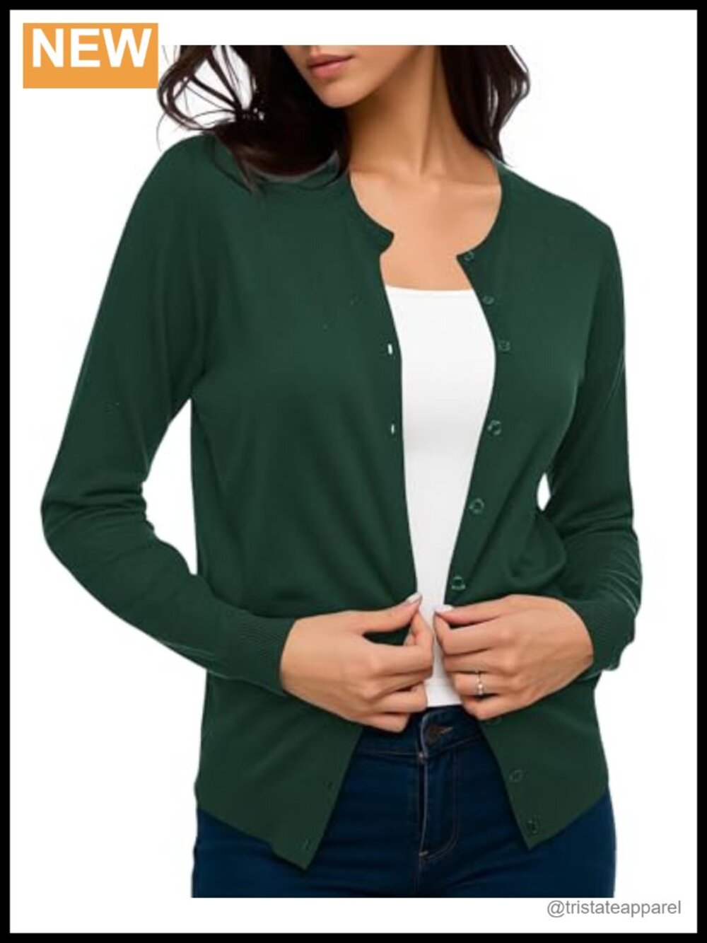Women's Long Sleeve Button Down Cardigan Sweater Lightweight Ribbed Knit